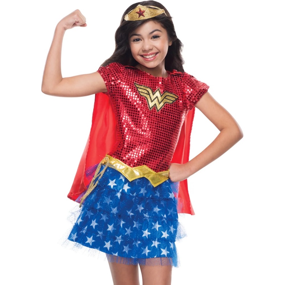 Rubies Costume Dc Superheroes Wonder Woman Sequin Child Costume, Medium